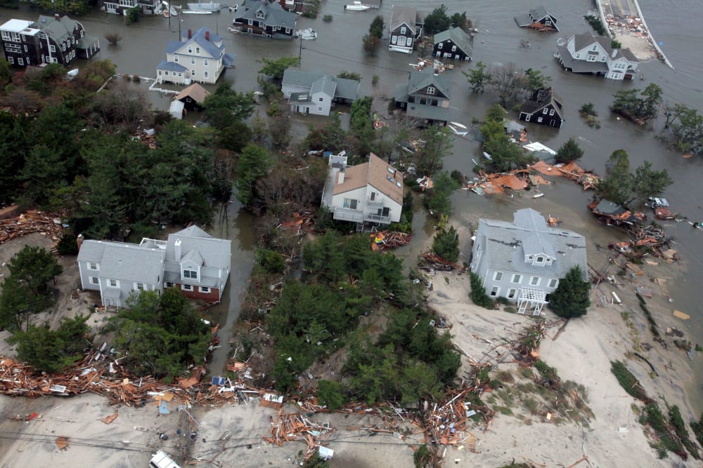 Aerial views of the damage caused by Hurricane Sandy to the New Jersey coast taken during a search and rescue mission by 1-150 Assault Helicopter Battalion, New Jersey Army National Guard, Oct. 30, 2012. (Photo by AP/Rex Features)
