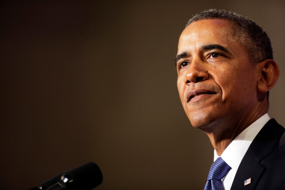 Obama delivers remarks on signals intelligence programs in Washington DC, Jan. 17, 2014.
