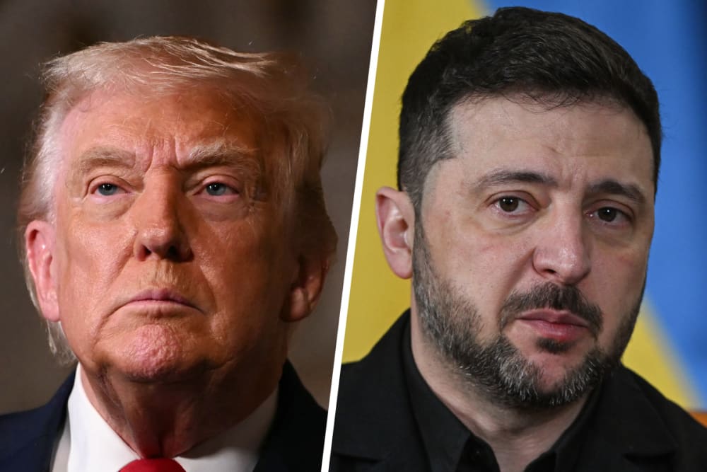 U.S. President Donald Trump; Ukraine President Volodymyr Zelenskyy.