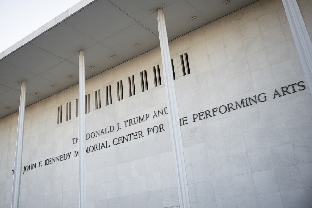 A view of the John F. Kennedy Center for the Performing Arts, which was recently renamed the Donald J. Trump and John F. Kennedy Memorial Center for the Performing Arts.