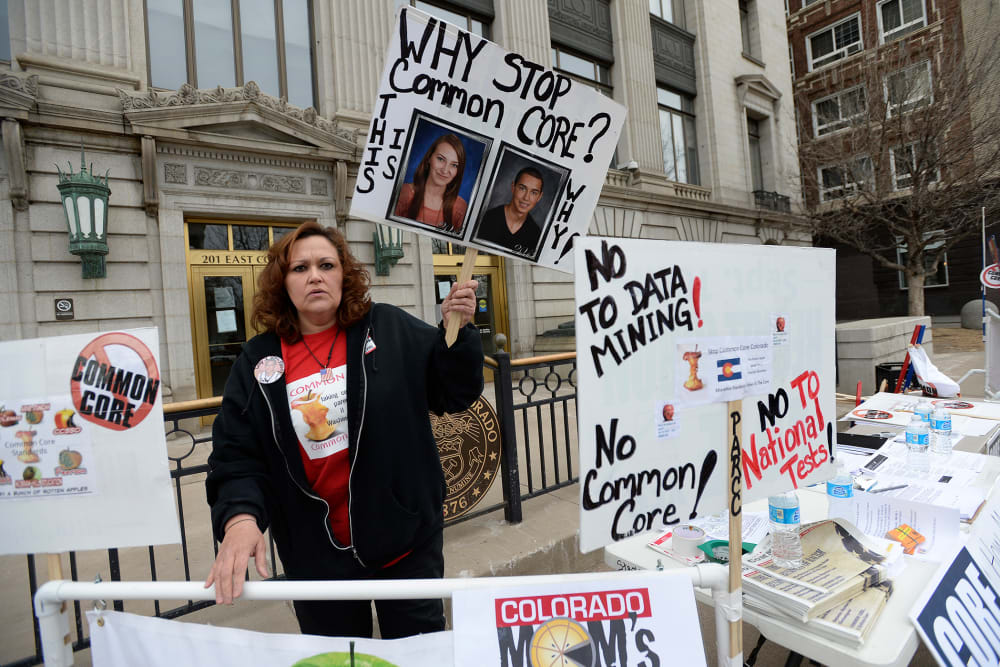 Opponents of Common Core educational standards were at the Colorado State Capitol in Denver to voice their opposition to the program
