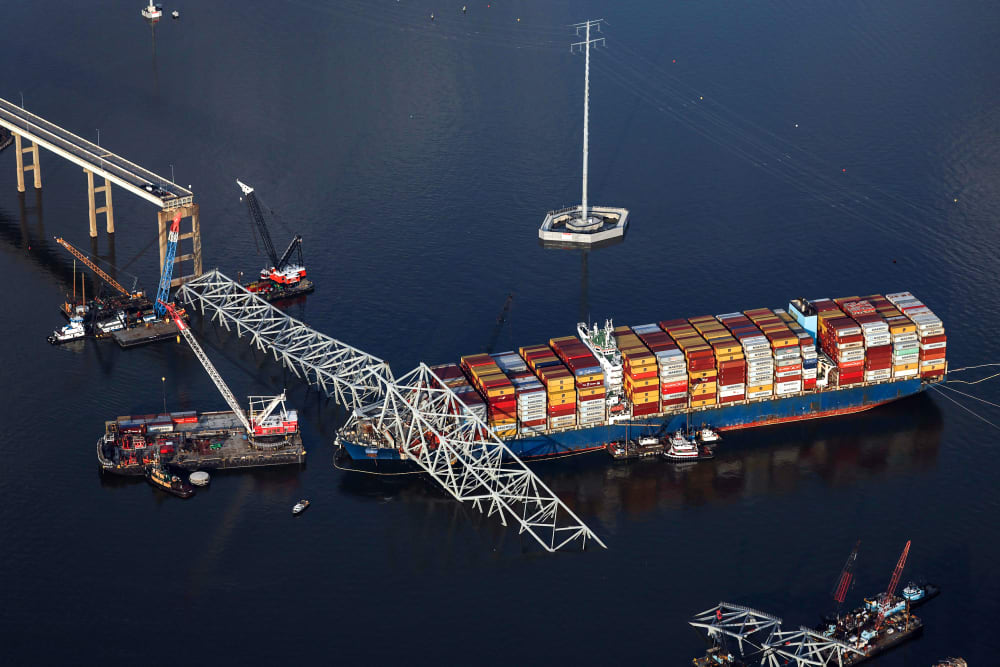 Image: Work Continues At The Collapse Site Of The Francis Scott Key Bridge