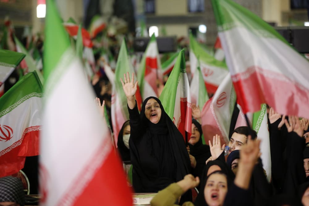 People attend a 40th-day memorial ceremony for those who lost their lives in protests held in January at Imam Khomeini Mosque in Tehran, Iran on February 17, 2026.
