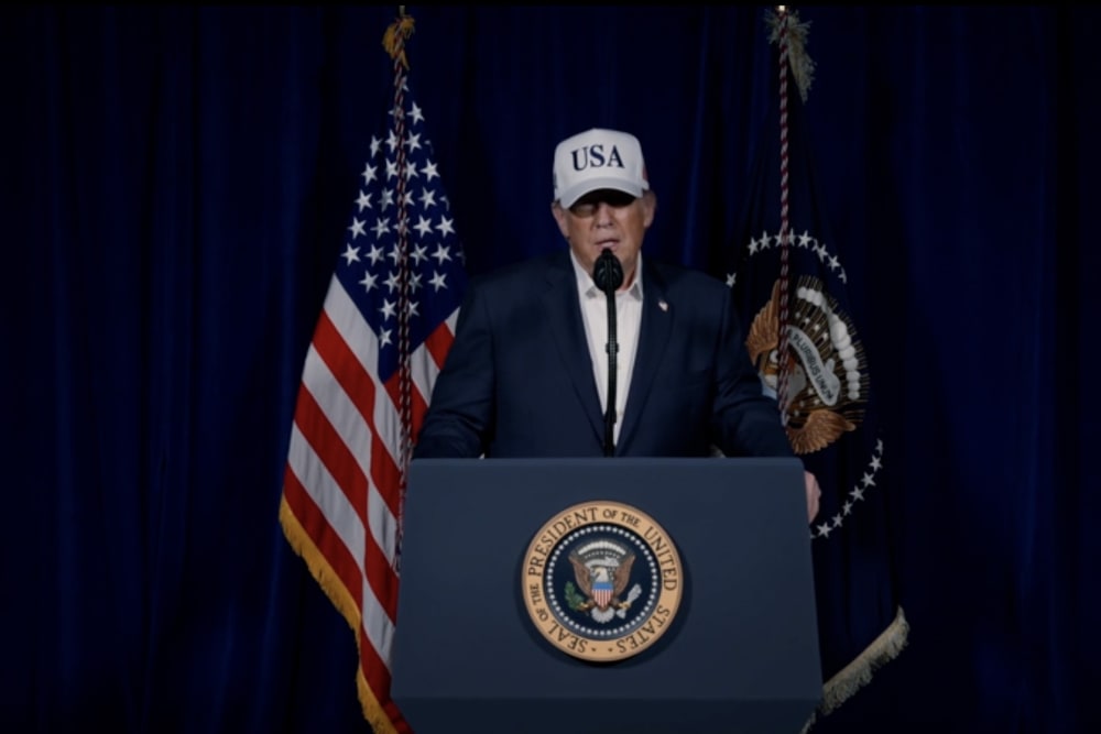 President Donald Trump announces "major combat operations" in Iran