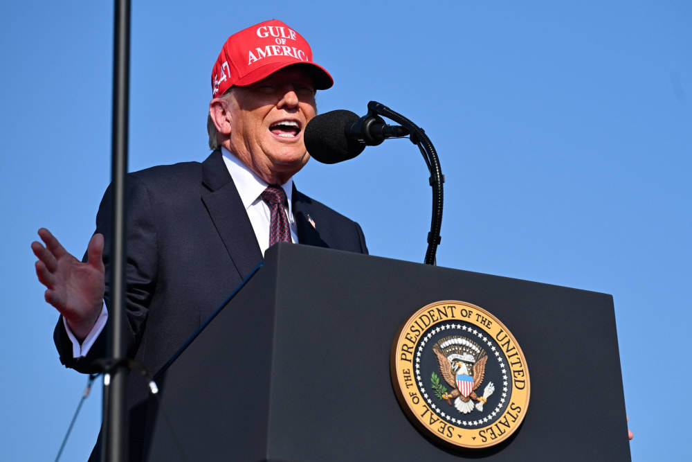 President Donald Trump speaks in Corpus Christi, Texas