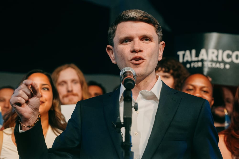 James Talarico speaks Senate primary event