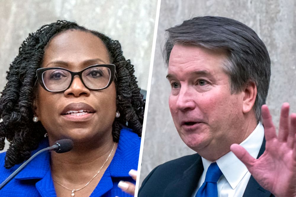 Justice Ketanji Brown Jackson; Justice Brett M. Kavanaugh.
