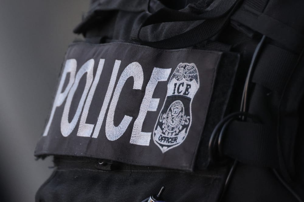 A U.S. Immigration and Customs Enforcement officer