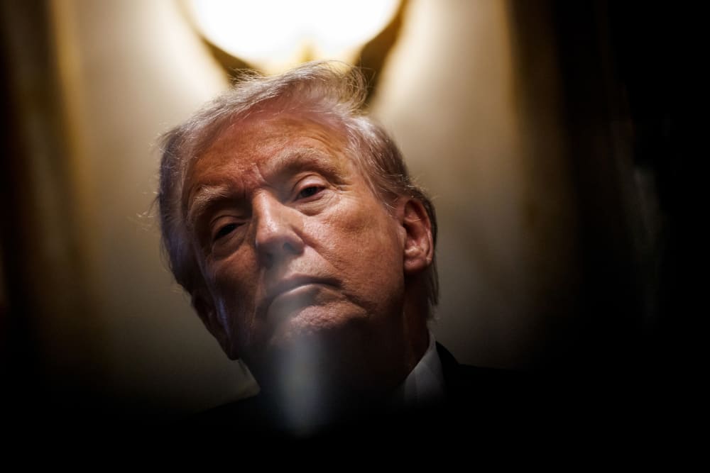 A close up of Donald Trump.