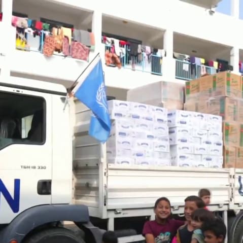 ‘Please let us get our food in’: World Food Programme warns of crisis inside Gaza