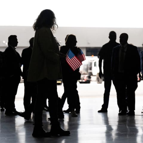 The first group of Afrikaners from South Africa arriving at Washington Dulles.