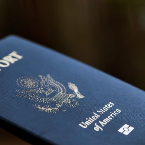 The cover of a U.S. passport