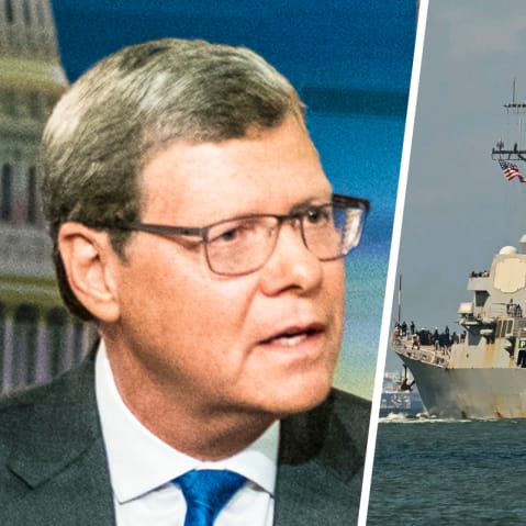 Charlie Sykes; The USS Gravely, a US Navy warship.