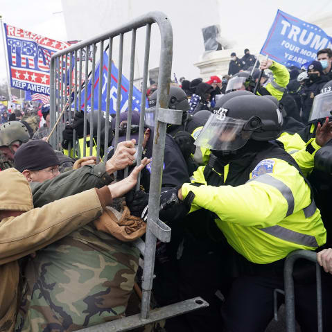 Pro-Trump protesters rioting on Jan. 6, 2021 in Washington, D.C.