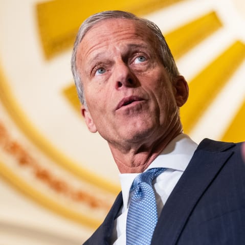 Senate Majority Leader John Thune at the US Capitol.