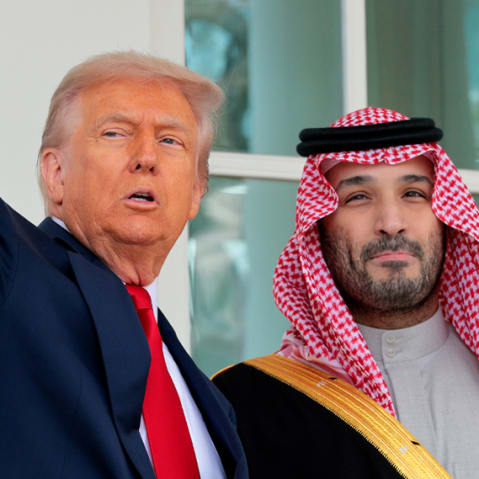 U.S. President Donald Trump with Crown Prince Mohammed bin Salman at the White House; Jen Psaki.