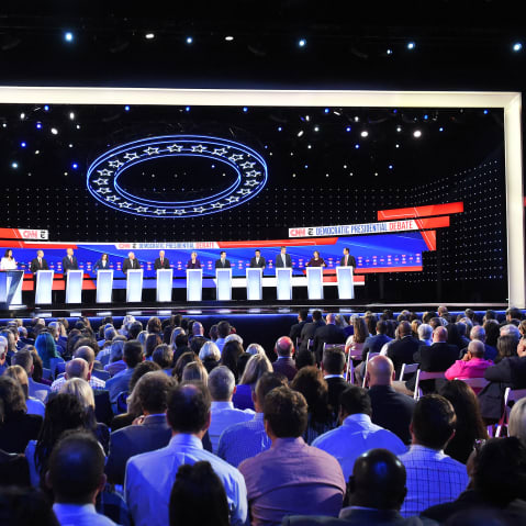 Democratic presidential hopefuls participate in the fourth Democratic primary debate of the 2020 presidential campaign.