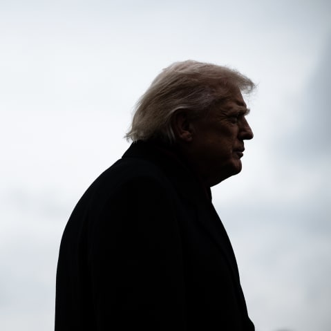 President Donald Trump on the South Lawn of the White House.