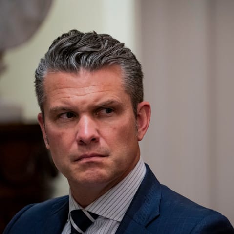 United States Secretary of War Pete Hegseth durning the bilateral lunch in Cabinet Room located in the White House in Washington, D.C. on Nov.6, 2025.