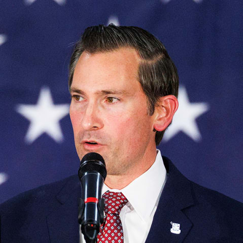 U.S. House Rep.-elect Matt Van Epps, R-Tenn., delivering his victory speech.