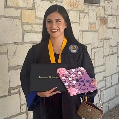 Any Lucia Lopez Belloza celebrates her high school graduation in Texas.