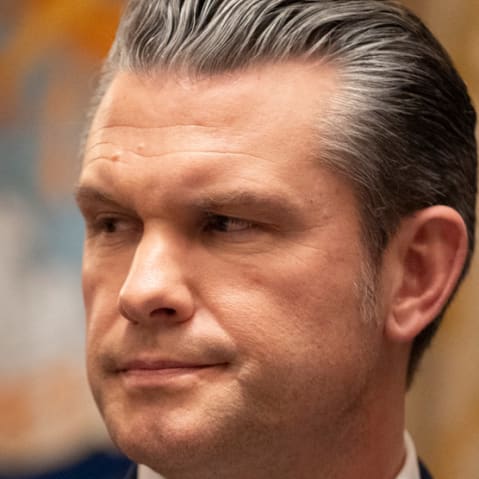 U.S. Secretary of Defense Pete Hegseth and Jan Psaki.