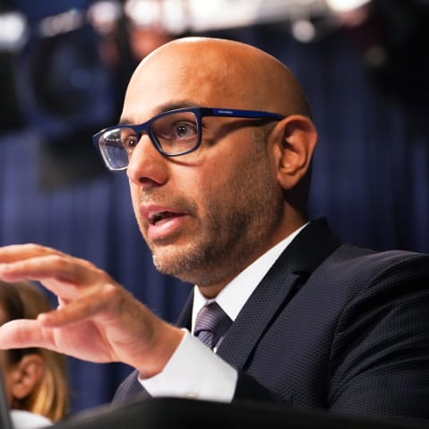 Dr. Aaron Siri during a meeting at the Center for Disease Control (CDC) headquarters on Dec. 5 in Atlanta, GA.