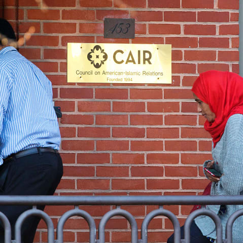 People return to the headquarter of Council on American-Islamic Relations (CAIR) in Washington, D.C.