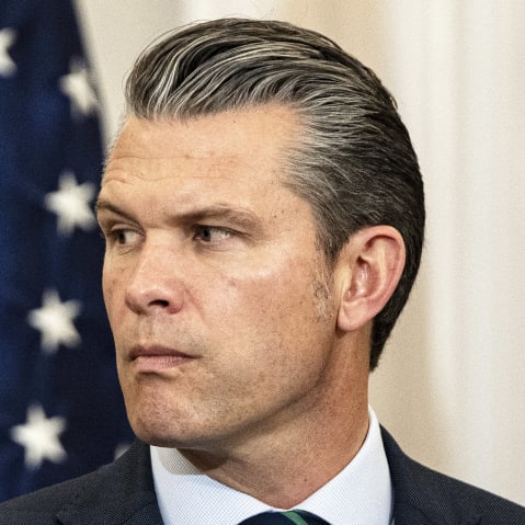 US Secretary of War Pete Hegseth delivers remarks in Washington D.C.