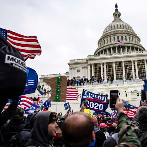 Pro-Trump supporters storm the U.S. Capitol in Washington, D.C.