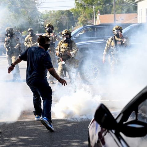 Protesters clash with federal agents in Chicago.