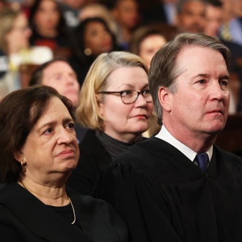 Supreme Court Justice Elena Kagan, Chief Justice John Roberts and Justice Amy Coney Barrett at the U.S. Capitol.