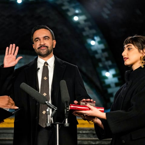 Tish James administers oath to Zohran Mamdani
