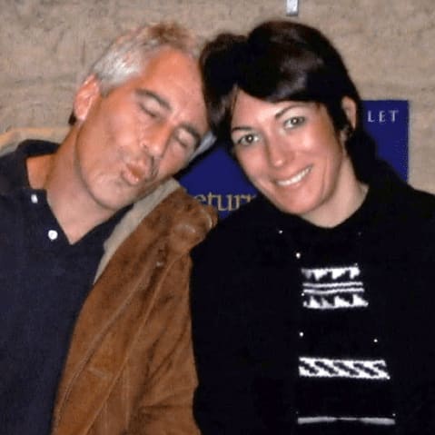 Jeffrey Epstein and Ghislaine Maxwell posing for a photo. Date unknown.