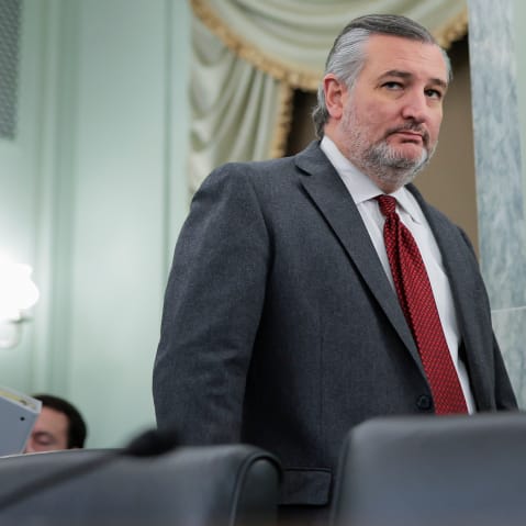 Sen. Ted Cruz, R-Texas, arrives to a hearing in the U.S. Capitol