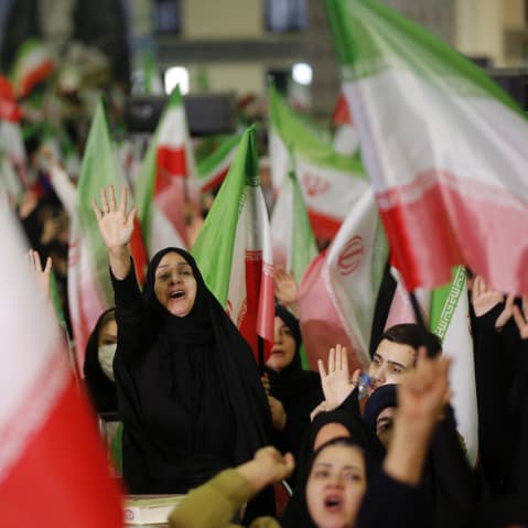 People attend a 40th-day memorial ceremony for those who lost their lives in protests held in January at Imam Khomeini Mosque in Tehran, Iran on February 17, 2026.