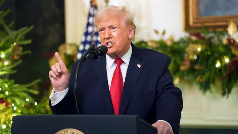 President Donald Trump addresses the nation from the White House.