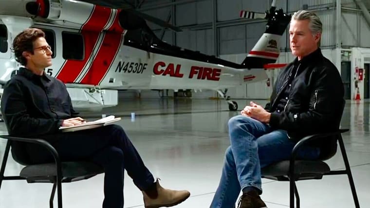 Jacob Soboroff with Gavin Newsom.