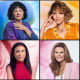 In a 4x4 grid from left, Freada Kapor Klein, Halle Berry, Suma Krishnan, and Maria Shriver.