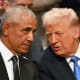Barack Obama with Donald Trump.