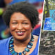 Stacey Abrams; Signs supporting Peter Hubbard in Atlanta.