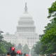 A dusk view down Pennsylvania Avenue toward the U.S. Capitol.