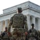 Members of the National Guard standing at the National Mall
