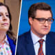 A split composite image of Elise Stefanik, left, and Chris Hayes