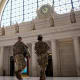Members of the National Guard patrol Union Station on Aug. 27, 2025 in Washington, D.C.