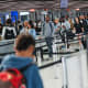 Travelers at TSA.