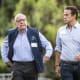 Rupert Murdoch and Lachlan Murdoch walk outside together