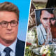 A split composite of Joe Scarborough, left, Charlie Kirk