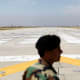 Runway is seen at Bagram U.S. air base, after American troops vacated it, in Parwan province