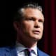 Pete Hegseth speaks on stage